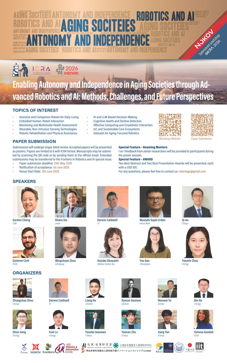 ICRA 2026 Workshop on Robotic and AI for Aging